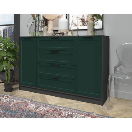 Тумба Тренд КТ-Т160 (Антрацит ЛДСП/ Изумруд ЛМДФ) Ш1600 В1020 Г451